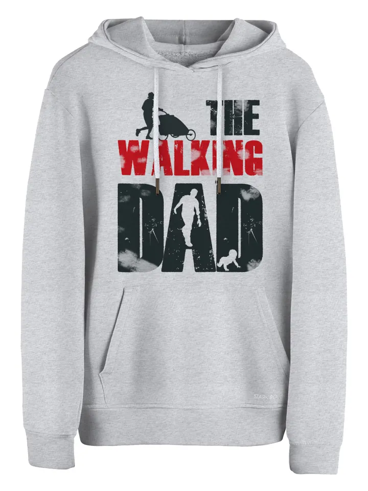 Cotton Prime Sudadera 'The Walking Dad'  gris moteado / rojo / negro