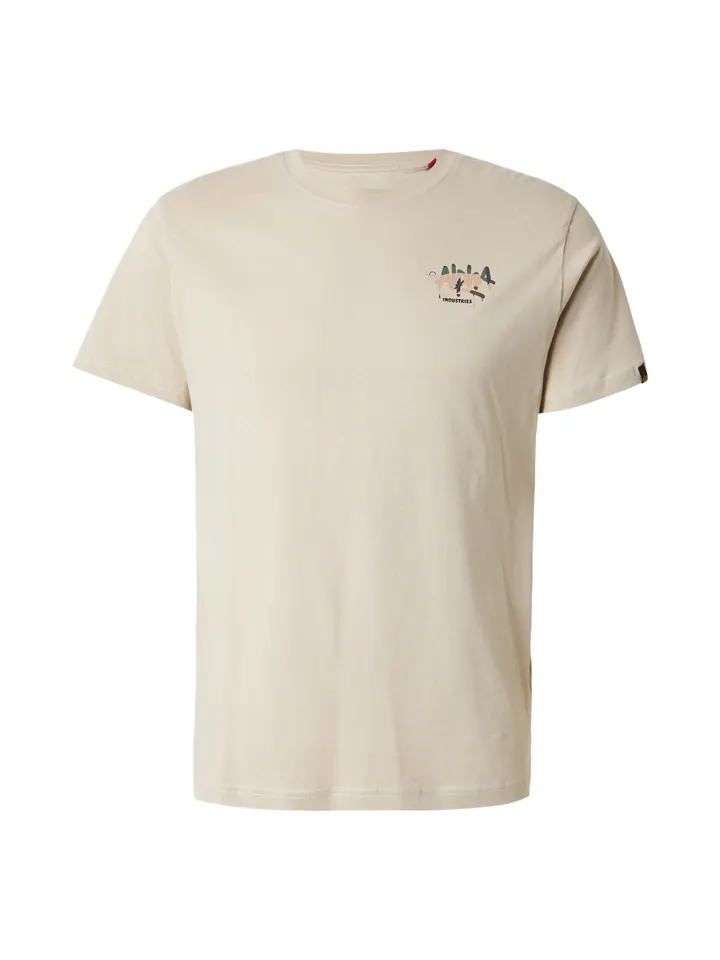 ALPHA INDUSTRIES Camiseta beige / gris / verde / negro