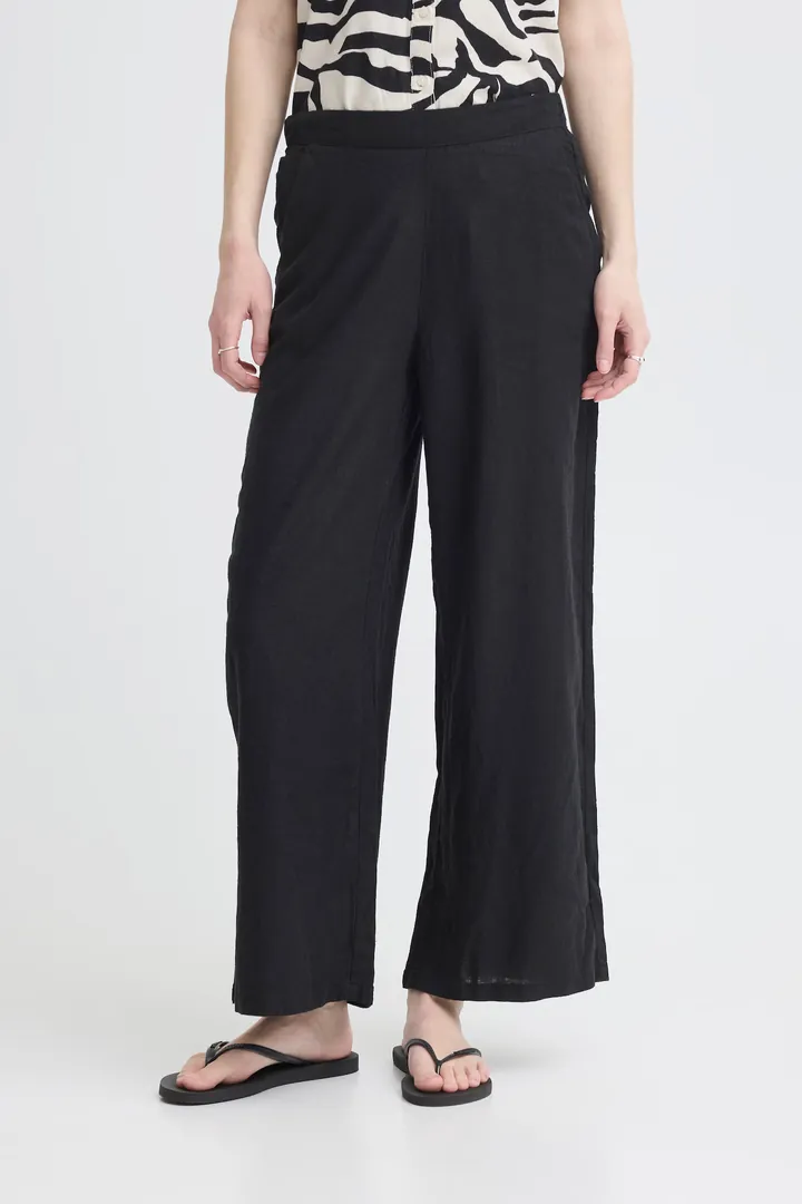 ICHI Pantalón 'IHLinno' negro