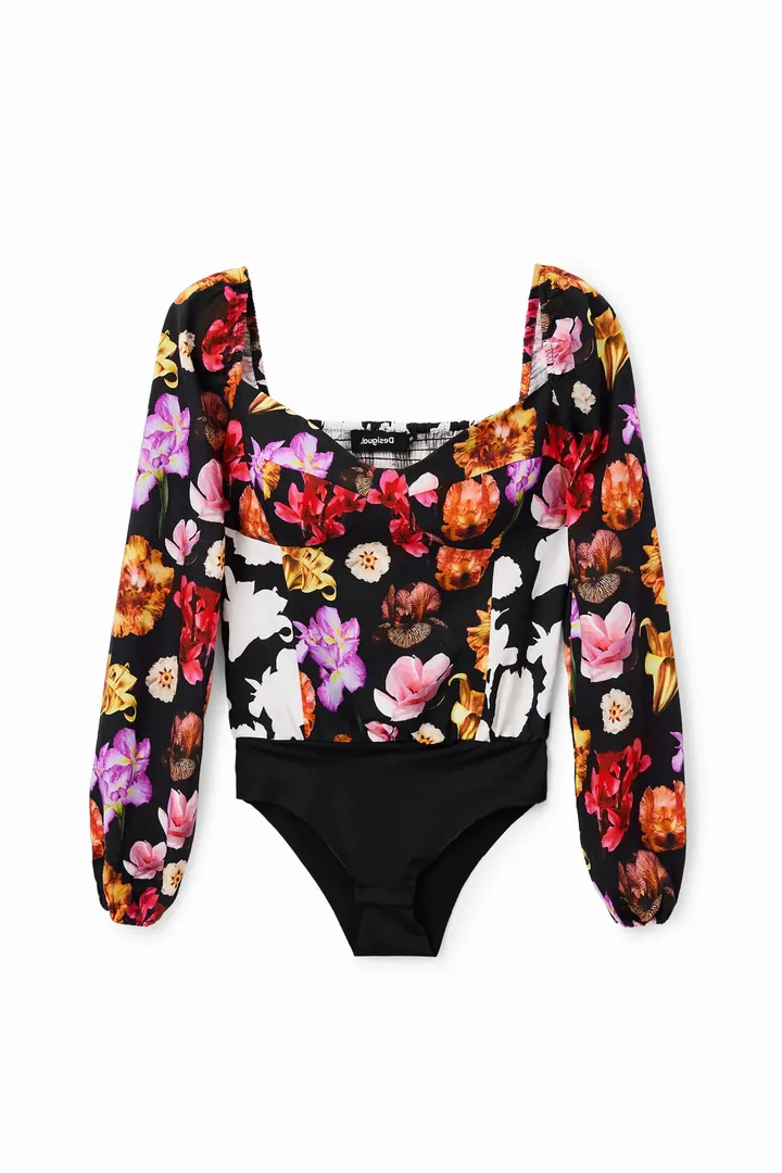 Desigual, Body floral M. Christian Lacroix, Negro, L