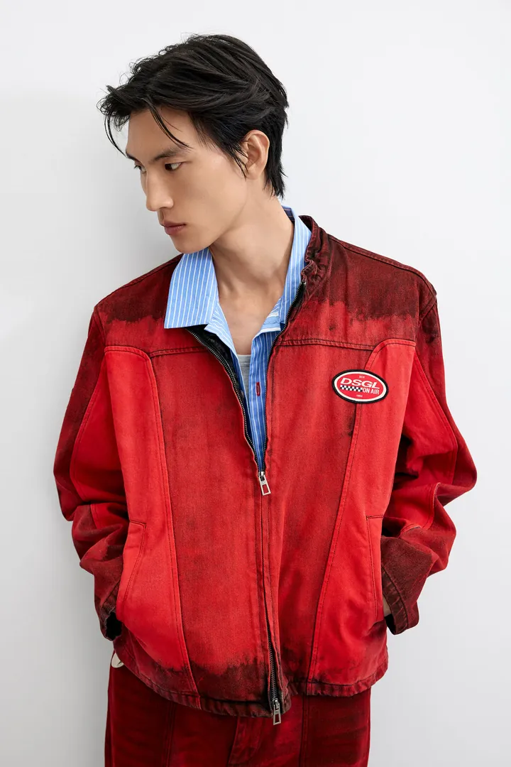 Desigual, Cazadora racing bicolor, Hombre, Algodon, Rojo, L