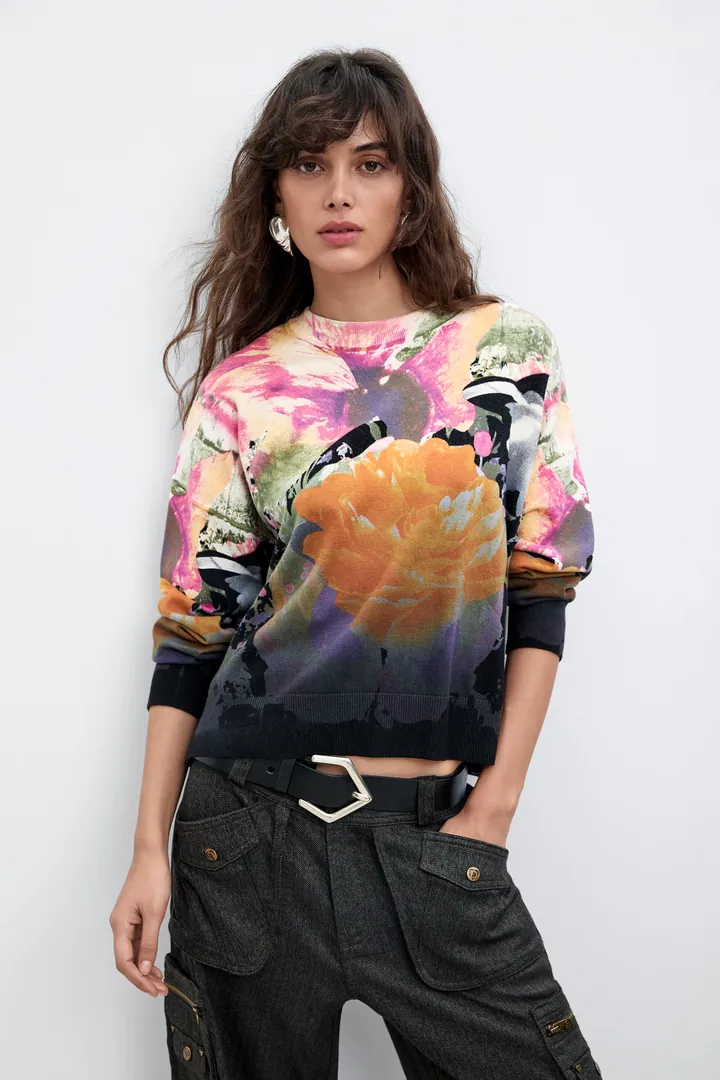 Desigual, Jersey Estampado Lacroix, Mujer, Negro, L