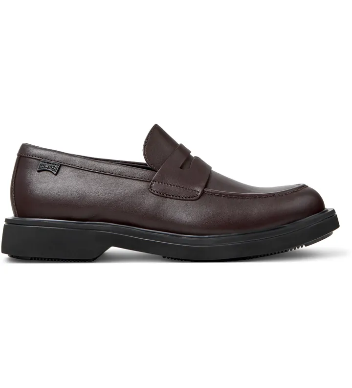 Camper para hombre. K101001-005 Mocasines de piel Norman marrón (40), Plano, Ninguno, Casual