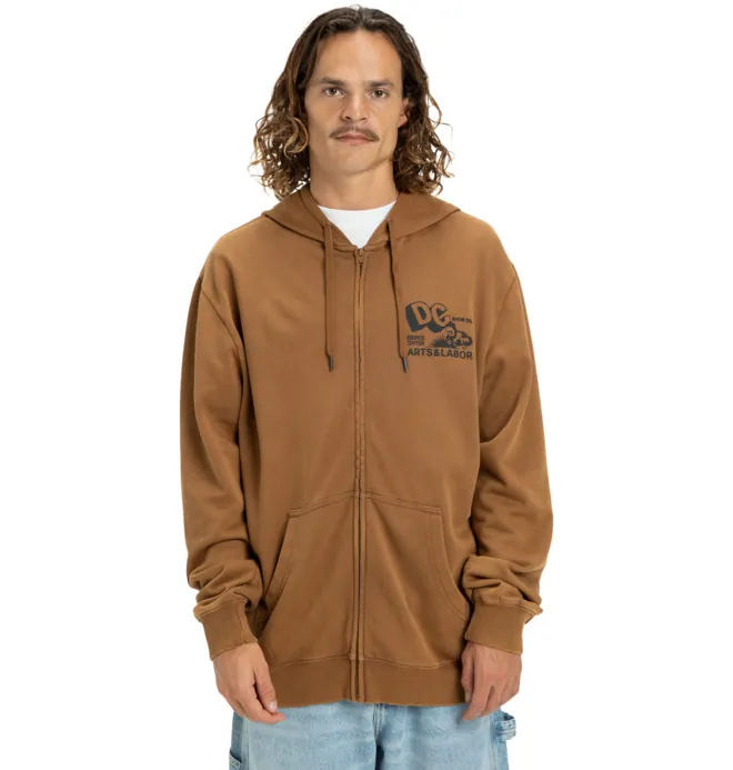 DC Parts Dep - Sudadera con capucha y cremallera Marrón hombre