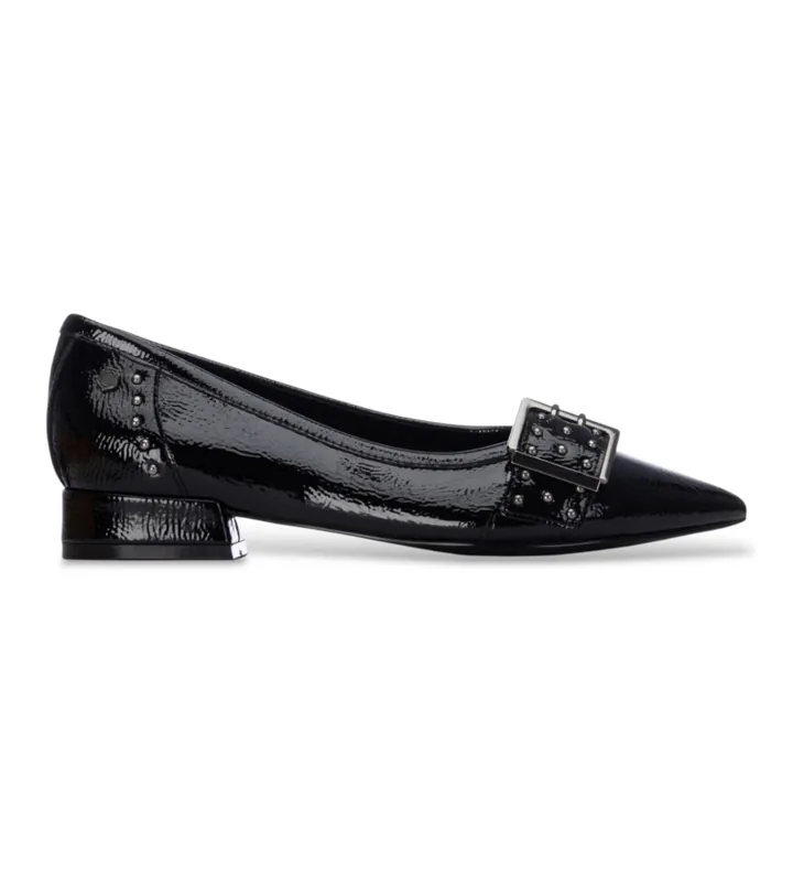 Carmela para mujer. 16439701-NEGRO Zapatos de Piel 164397 negro (36), Plano, Ninguno, Casual, Clásico, Charol