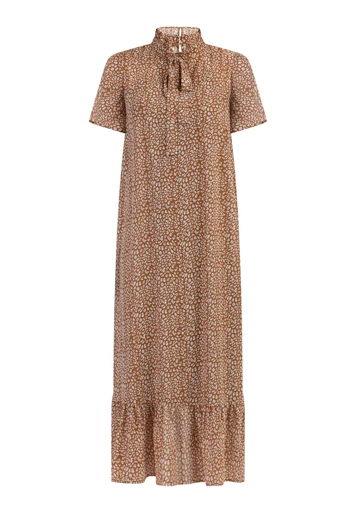 faina Vestido camelo / blanco