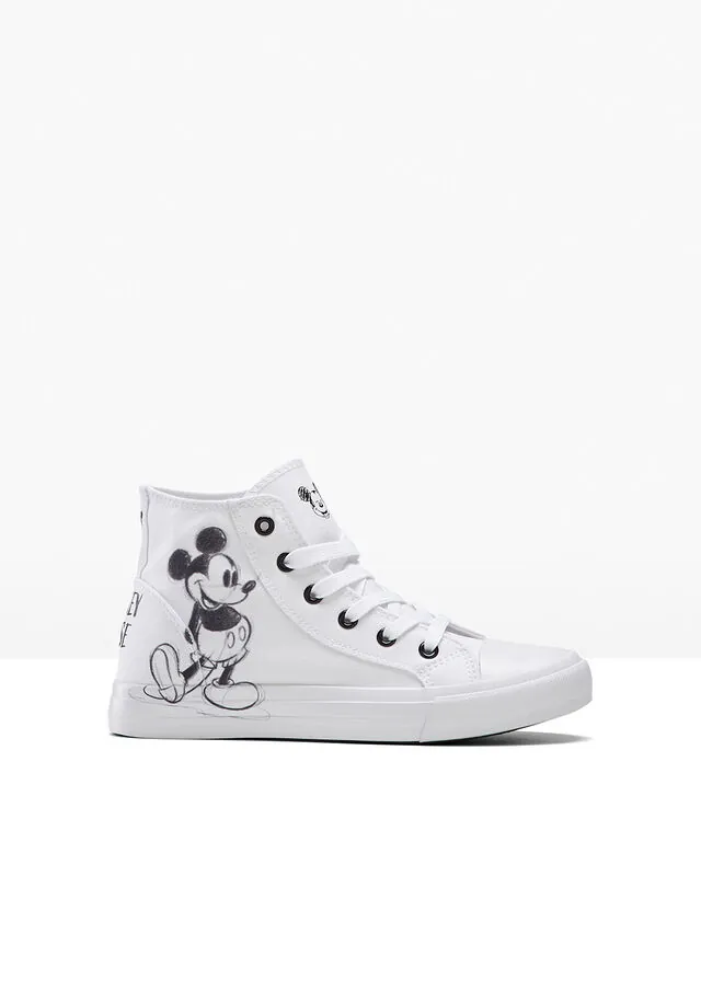 Zapatillas de caña alta Mickey Mouse de Disney de lona de algodón