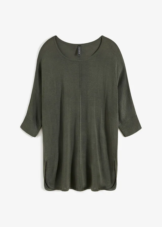 Jersey de punto fino con mangas 3/4
