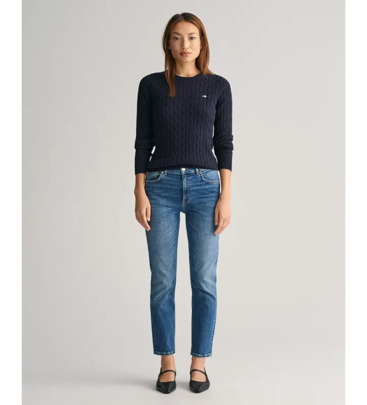 Gant para mujer. 4100196 Jeans tobilleros Slim Fit azul (27), Casual, Algodón, Denim