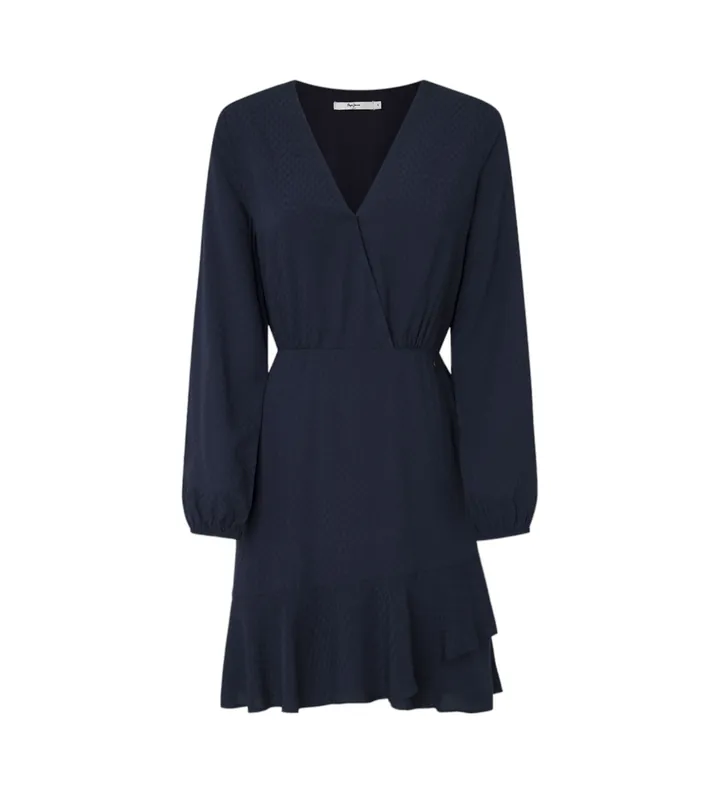 Pepe Jeans para mujer. PL953610 Vestido Kendall marino (S), Casual, Viscosa, Manga larga