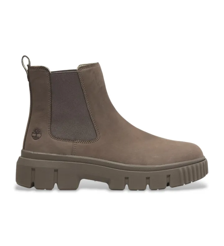 Timberland para mujer. TB0A2FK2EM51 Botines Chelsea de piel Greyfield Mid taupe (36 W), Plano, Ninguno, Casual, Sostenible