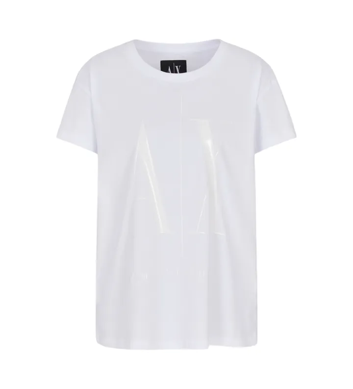 A|X Armani Exchange para mujer. 8NYTCXYJG3ZU0002 Camiseta de manga corta blanco (L), Casual, Algodón