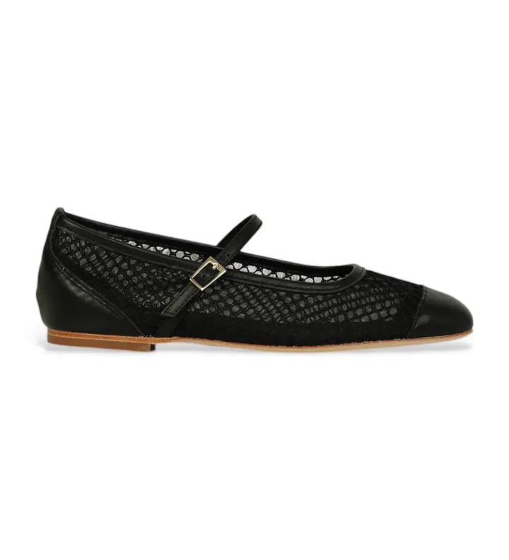 Alpe para mujer. 542013 Bailarinas de Piel Pretty negro (36), Plano, Hebilla, Casual