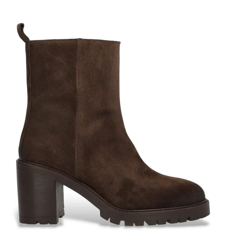 Alpe para mujer. 522211 Botines de ante Valley marrón (38), 8 a 10cm, Cremallera, Casual