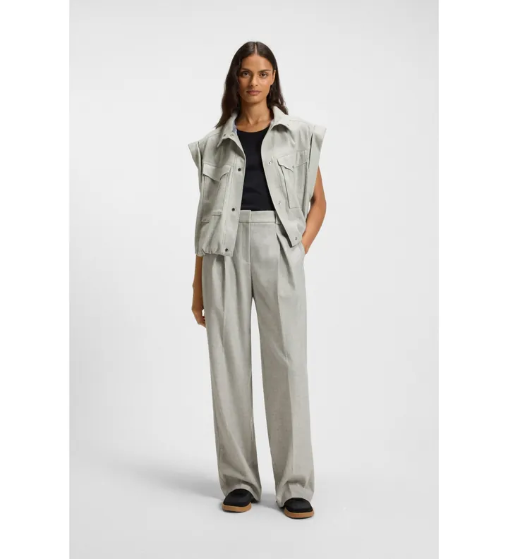 BOSS para mujer. 50547679 Pantalón Taflong gris (36), Casual, Algodón