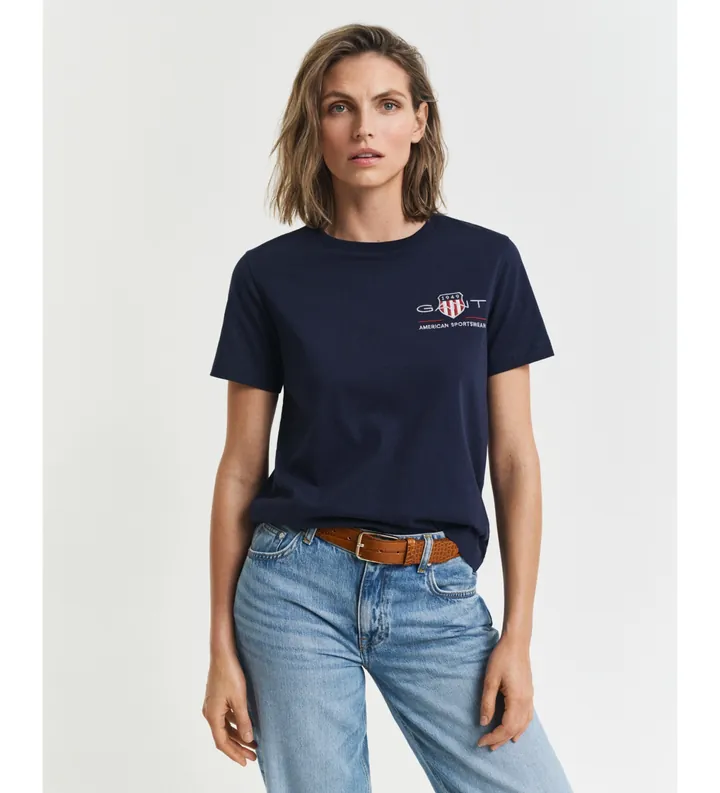 Gant para mujer. 4200277 Camiseta Archive Shield marino (S), Casual, Algodón, Manga corta
