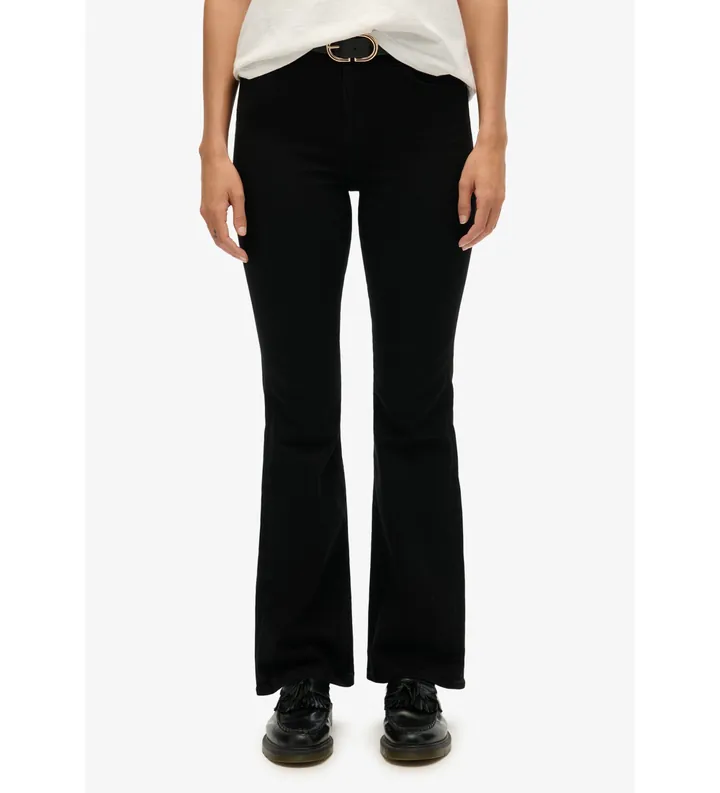 Superdry para mujer. W7011261A Jeans High Rise Flare negro (26/30), Casual, Algodón