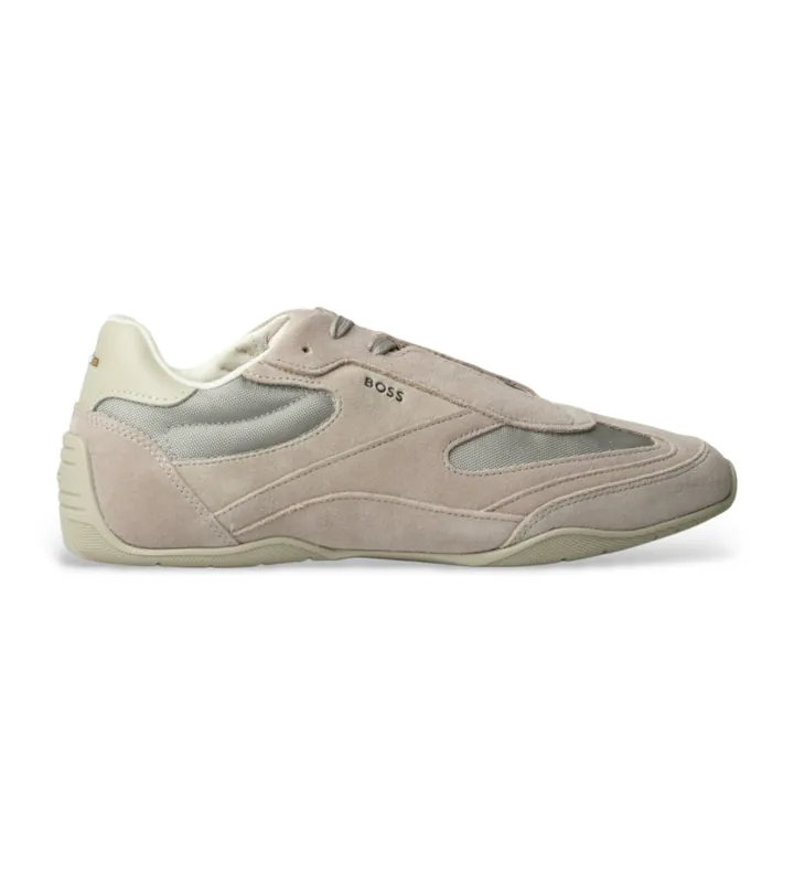 BOSS para hombre. 50557884 Zapatillas de Piel Jaylen beige (42), Plano, Cordones, Casual