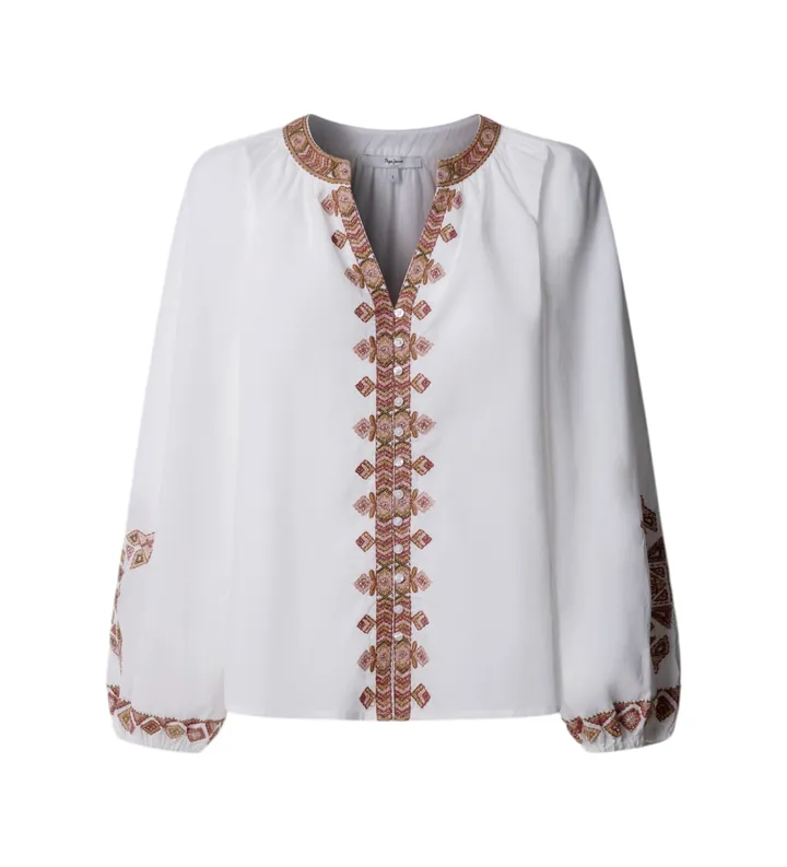 Pepe Jeans para mujer. PL3051449 Blusa Beliz beige (L), Casual, Algodón