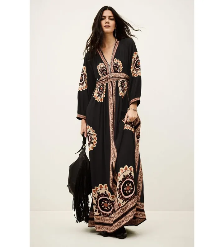 BA&SH para mujer. 1E26VERA Vestido Vera negro (34), Casual, Viscosa, Manga larga