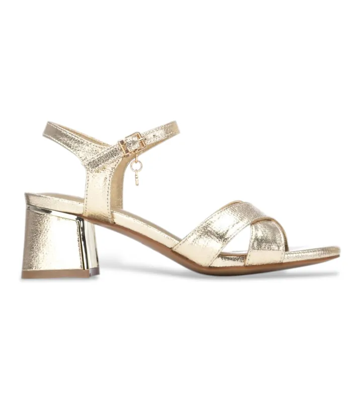 Xti para mujer. 14534401-ORO Sandalias 145344 dorado (36), Tela, 5 a 8cm, Hebilla, Casual, Fiesta, Deportivo