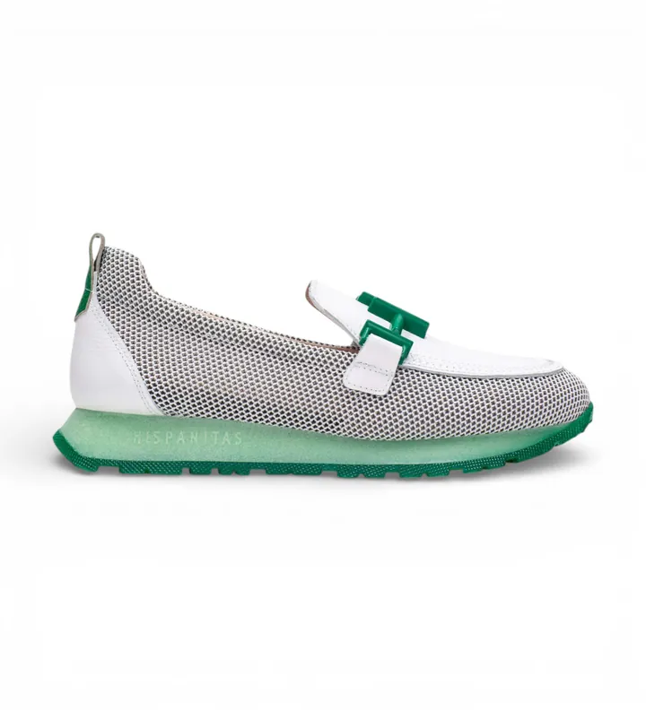 Hispanitas para mujer. HV253919 Zapatillas Kansas blanco (37), Piel, 3 a 5cm, Ninguno, Casual