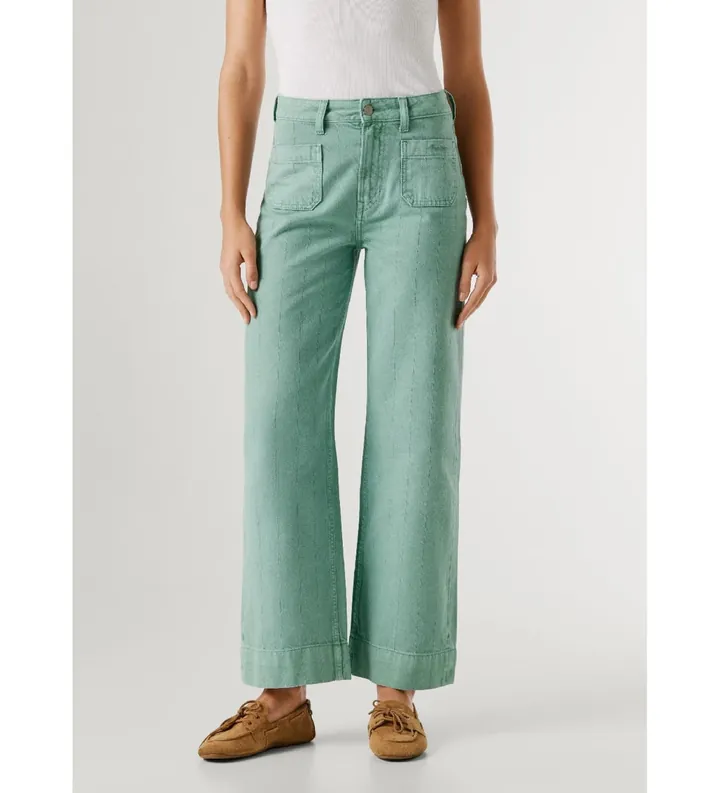 Pepe Jeans para mujer. PL20510170S1 Pantalón Lexa verde (24/30), Casual, Algodón