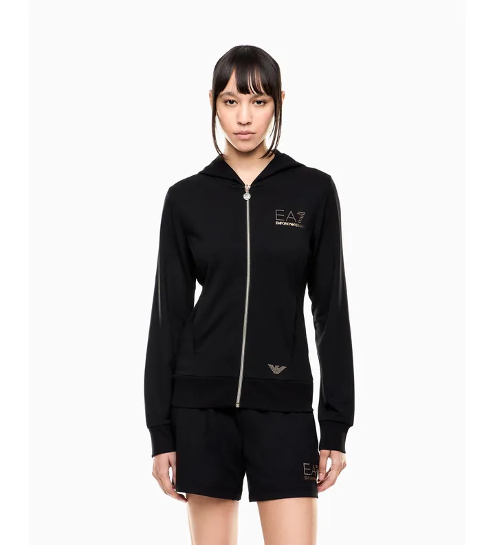 EA7 para mujer. 7W001044_AF12482 Sudadera Evolution negro (L), Deportivo, Poliéster