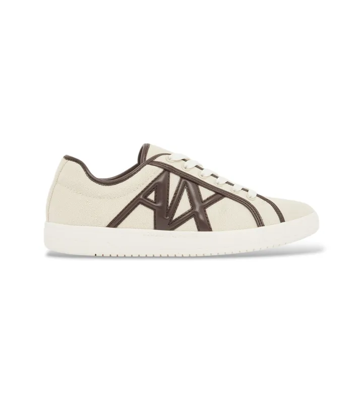 A|X Armani Exchange para mujer. XW002851AF22752MZ732 Zapatillas Big Logo blanco (35), Plano, Cordones, Casual