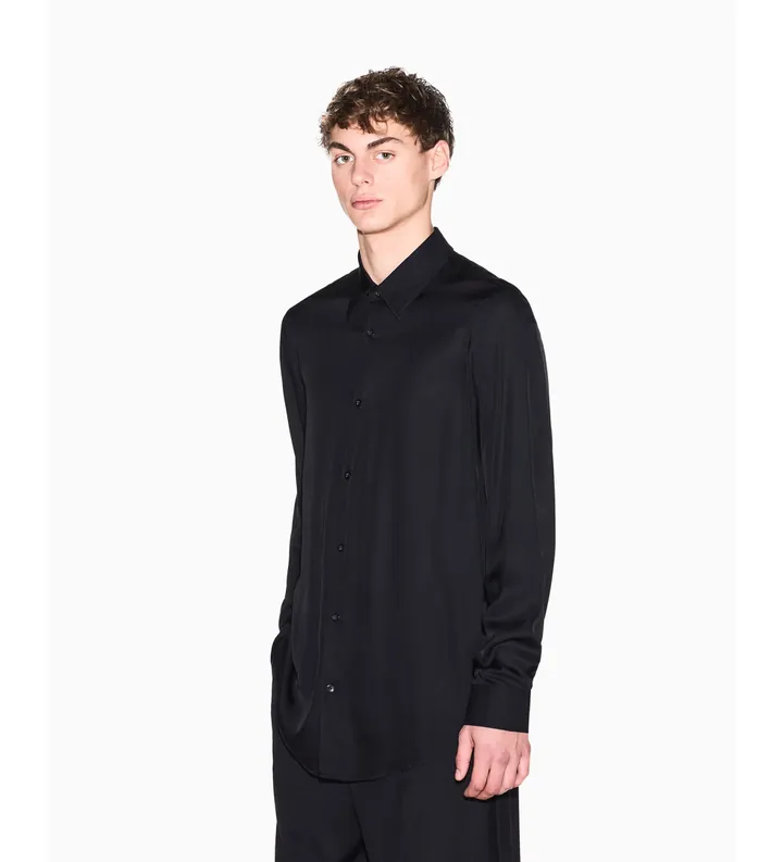 A|X Armani Exchange para hombre. XM001817AF13235UC001 Camisa Classic negro (L), Casual, Clásico, Viscosa, Manga larga