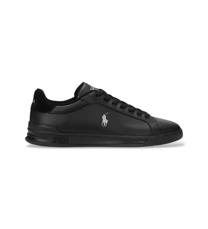 Polo Ralph Lauren para hombre. 809965072002 Zapatillas Heritage Court II de piel negro (36), Plano, Cordones, Casual