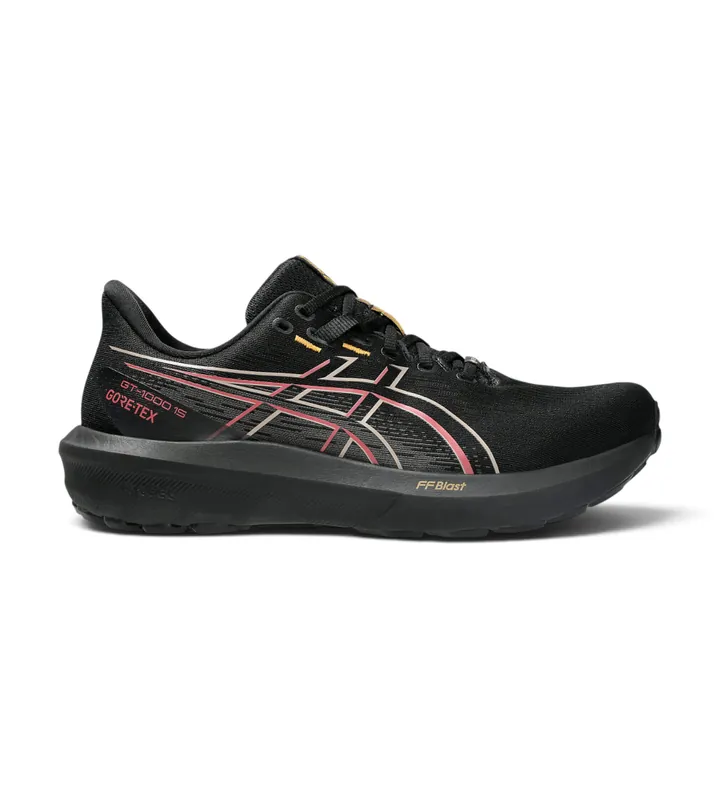 Asics para hombre. 1011C233 Zapatillas GT-1000 15 GTX negro (42.5), Plano, Cordones, Casual, Deportivo