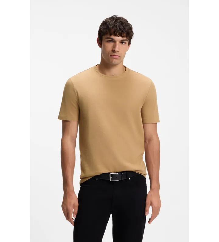 BOSS para hombre. 50452680 Camiseta Tiburt 240 beige (L), Casual, Algodón, Manga corta