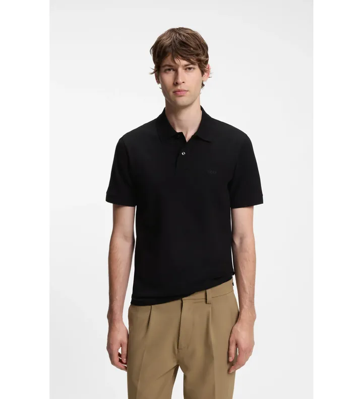 BOSS para hombre. 50553564 Polo Pallas negro (L), Casual, Algodón, Manga corta