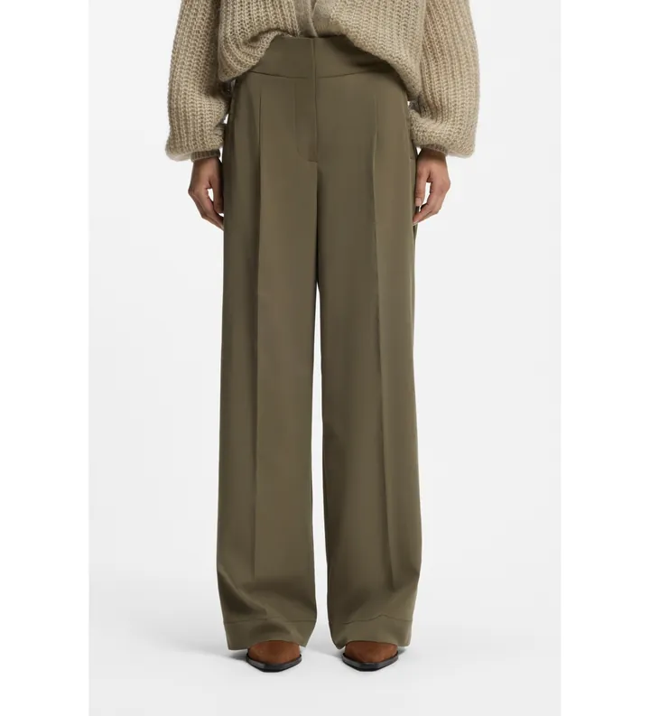 BOSS para mujer. 50558096 Pantalón Tarima verde oliva (34), Casual, Clásico, Viscosa