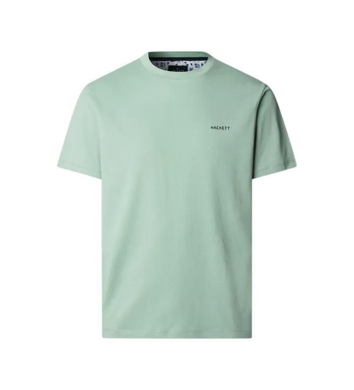 Hackett London para hombre. HM5000092 Camiseta Island verde (L), Casual, Algodón, Manga corta