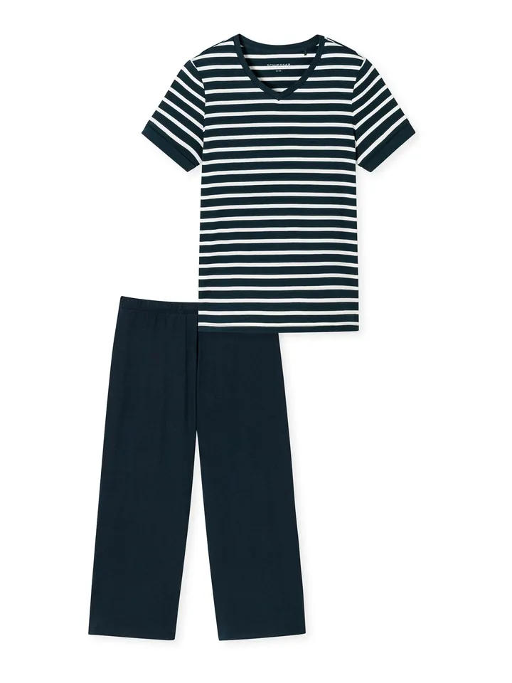 SCHIESSER Pijama ' Casual Essentials ' azul noche