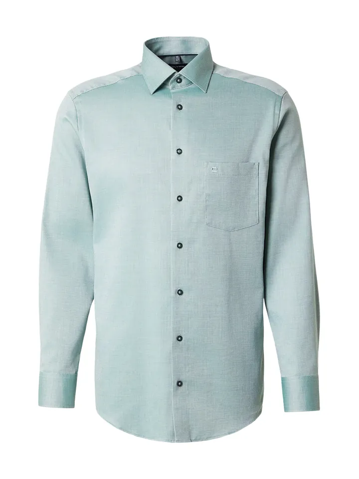 OLYMP Camisa de negocios turquesa / blanco