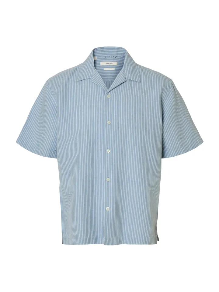 SELECTED Camisa 'SLHClay' azul pastel / azul claro