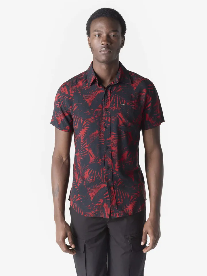 KOROSHI Camisa rojo carmesí / negro