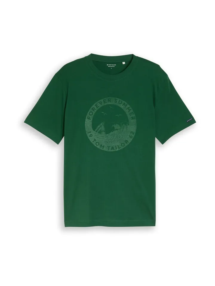 TOM TAILOR Camiseta caña / verde oscuro