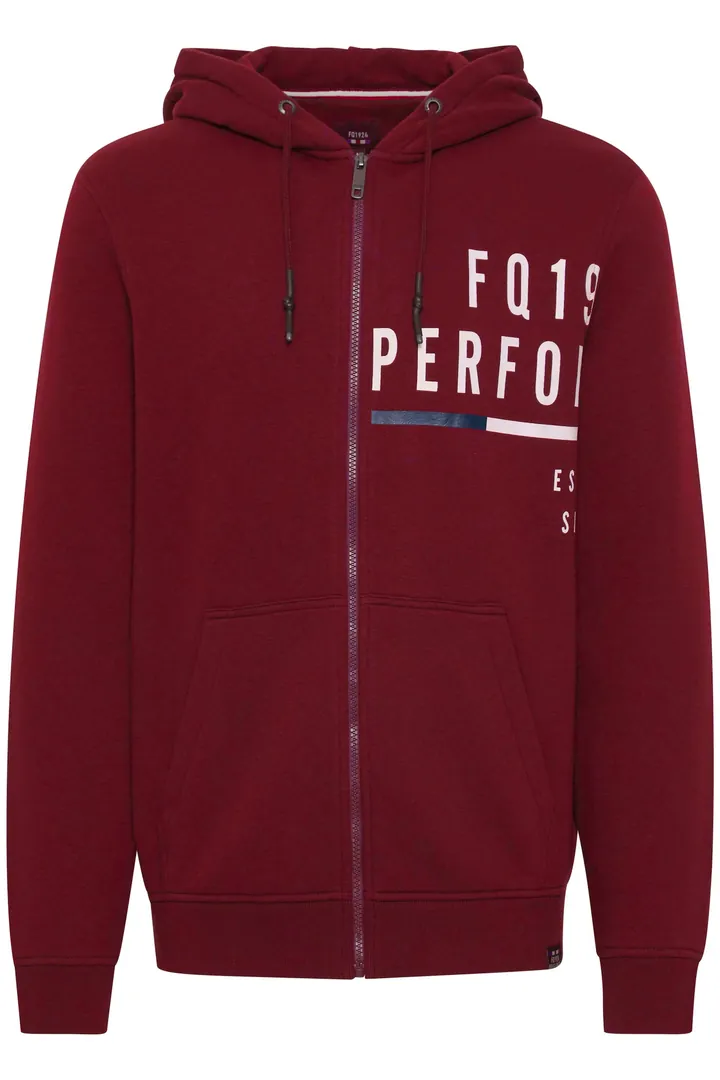 FQ1924 Sudadera con cremallera rojo / negro / blanco