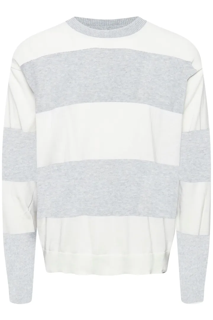 !Solid Jersey 'Fedele' gris claro / gris moteado / blanco