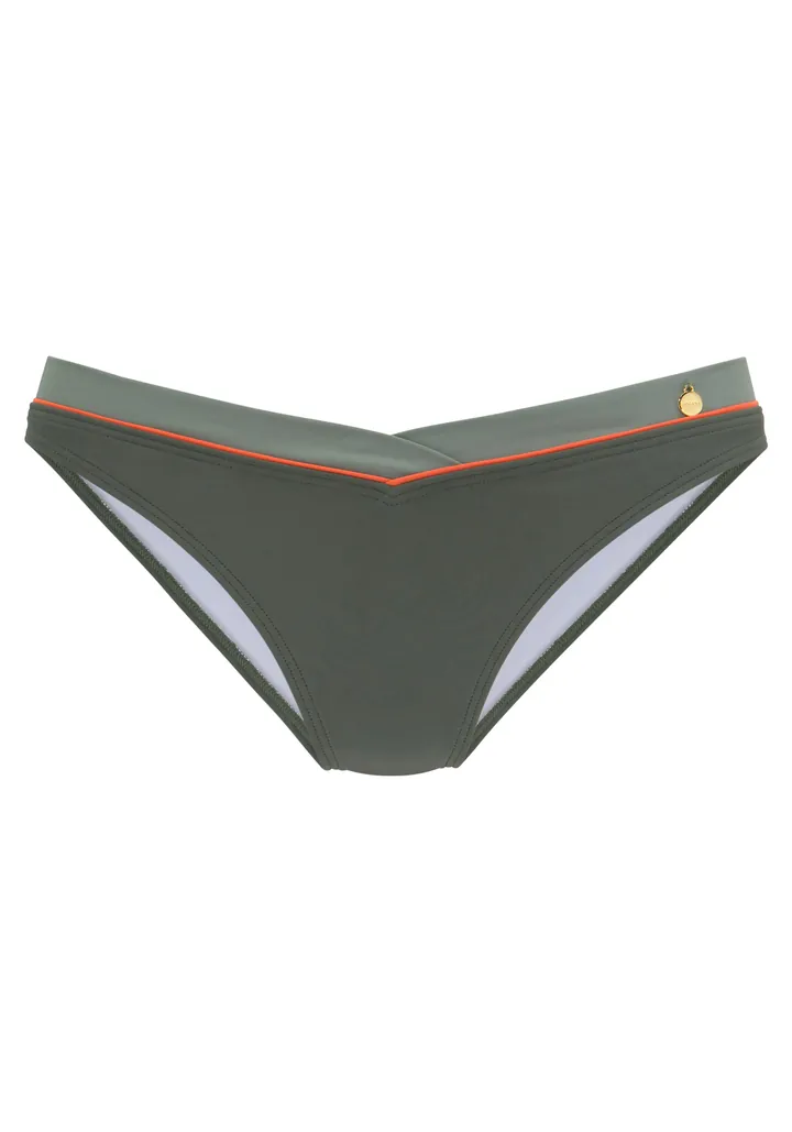 LASCANA Braga de bikini 'Yuna' oliva / verde pastel / naranja