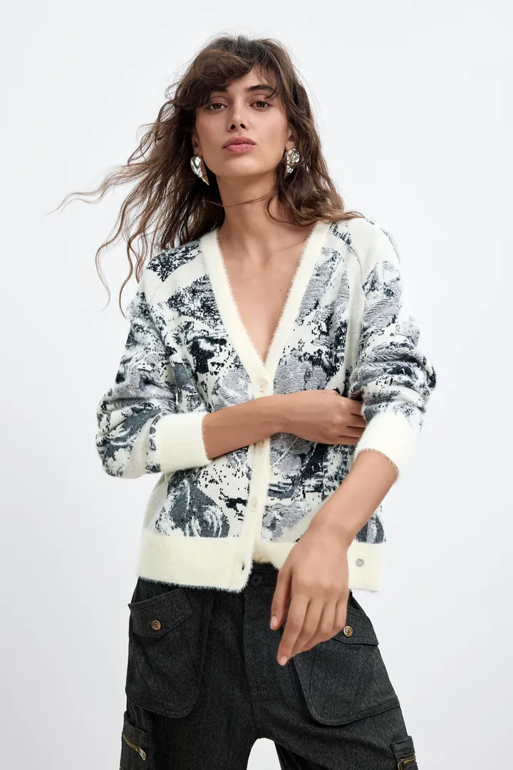 Desigual, Jersey Jacquard M. C. Lacroix, Mujer, Blanco, L
