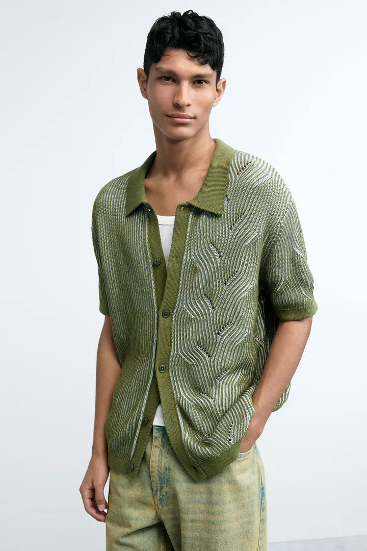 Desigual, Jersey polo punto, Hombre, Algodon, Verde, L