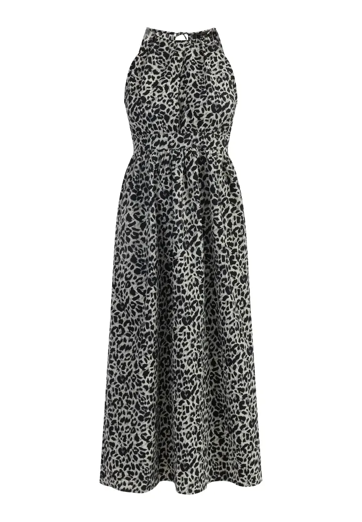 faina Vestido  gris / gris claro / negro