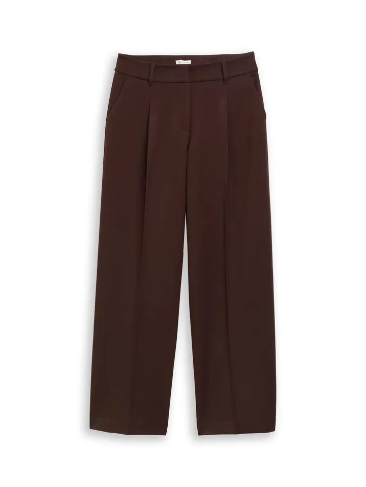 TOM TAILOR Pantalón plisado 'Lea' marrón oscuro
