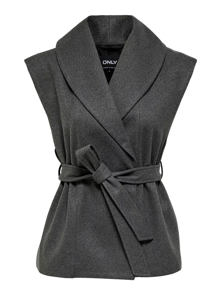 ONLY Chaleco 'ONLBIANCA' antracita / gris moteado