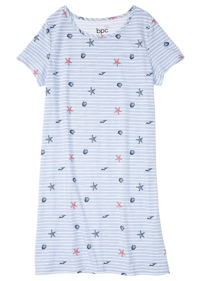 Camisón corto de algodón puro